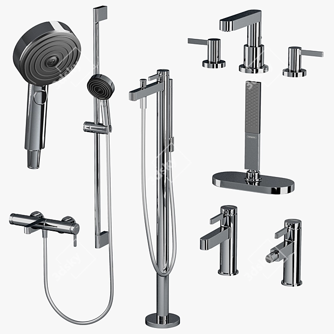 Hansgrohe Finoris Pulsify Set | Bathroom Fixtures 3D model image 1