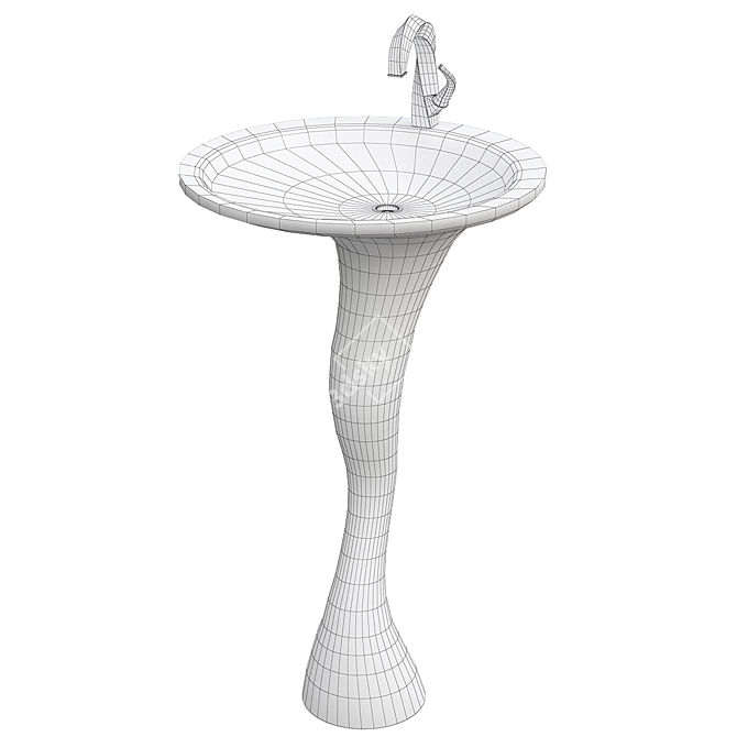  Modern Wash Basin v005 3D model image 2