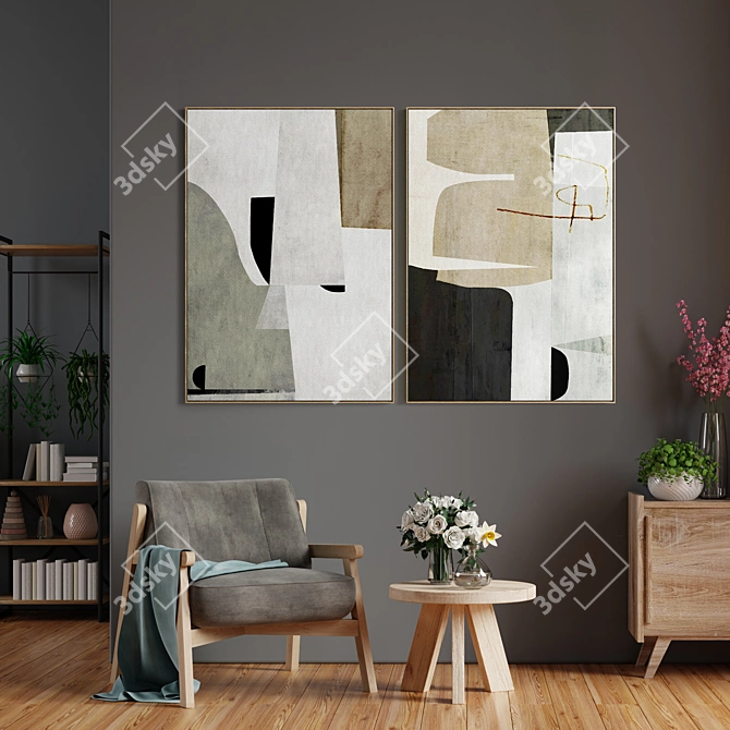 Modern Abstract 85cm Photo Frame 3D model image 2