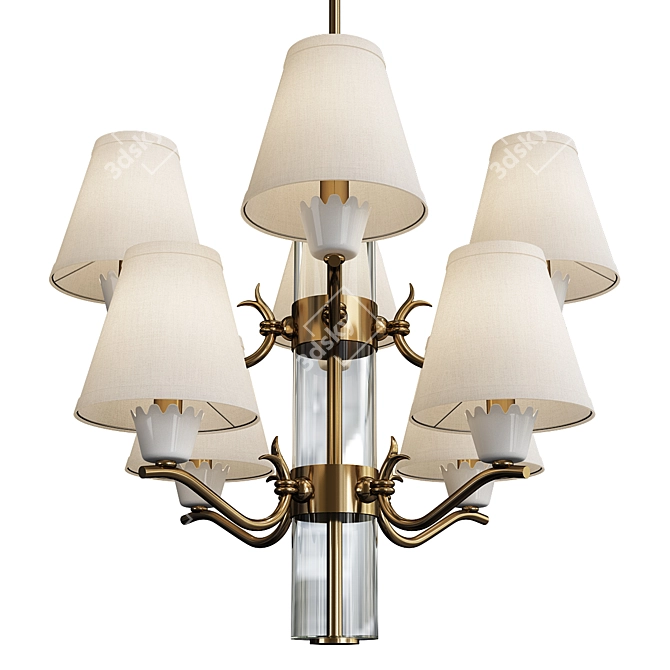 Elegant Fontana Arte Chandelier 3D model image 1