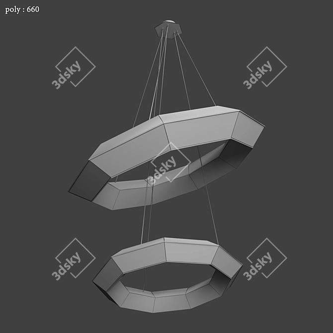 Elegant Helvetia S Chandelier 3D model image 4