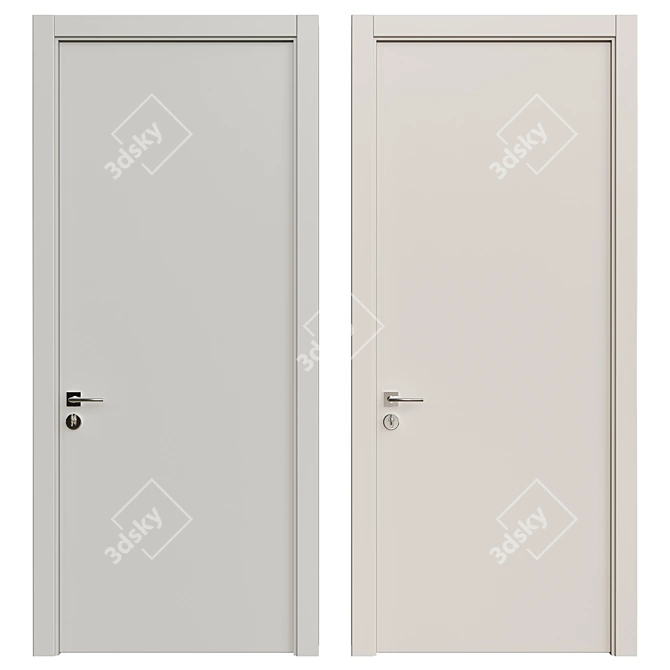 Sleek Interior Door 3D model image 1