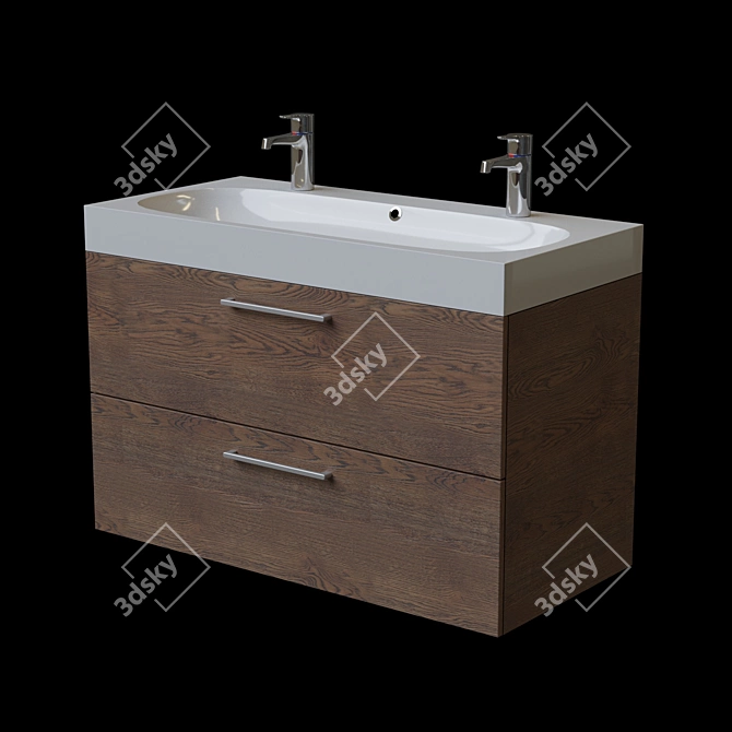 Sleek & Stylish IKEA Bathroom Vanity 3D model image 1