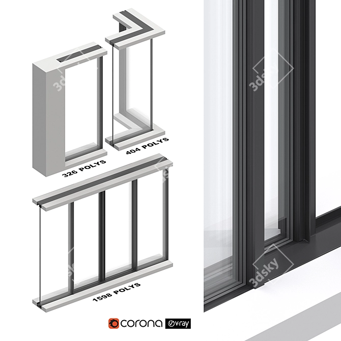 Schuco Exterior Sliding System Set 3D model image 5