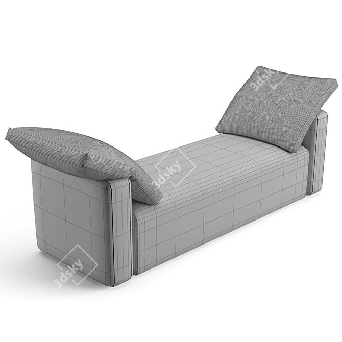 Luxury Fendi Halston Ottoman Bench 3D model image 7