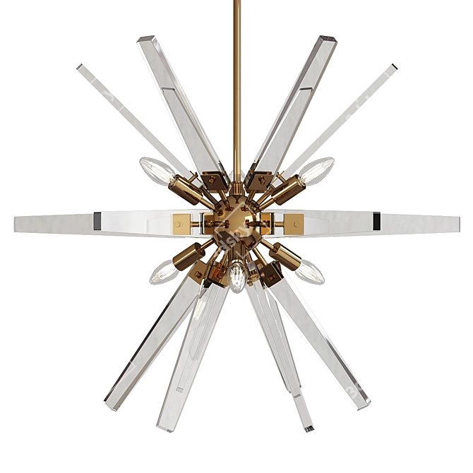 Elegant Thorne Acrylic Chandelier 3D model image 1