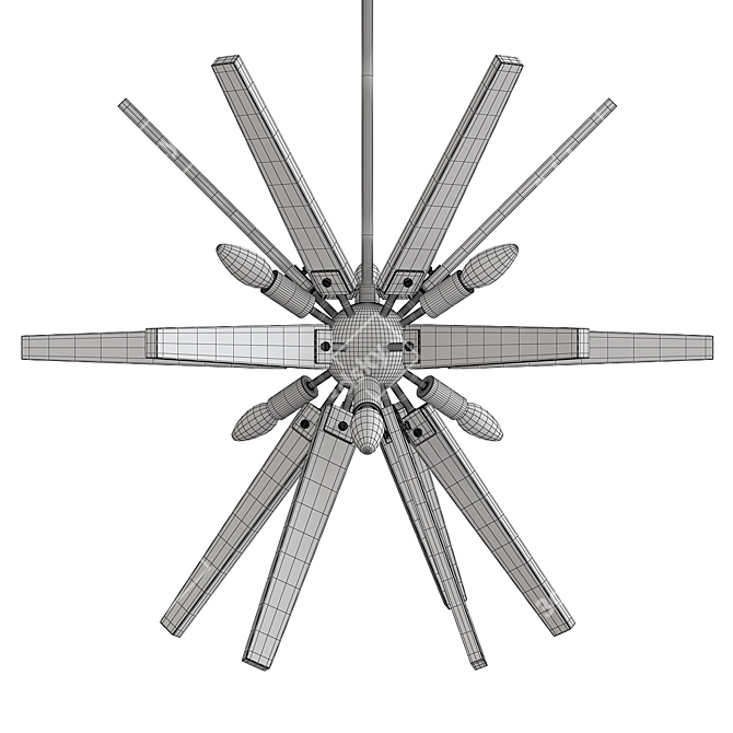 Elegant Thorne Acrylic Chandelier 3D model image 2