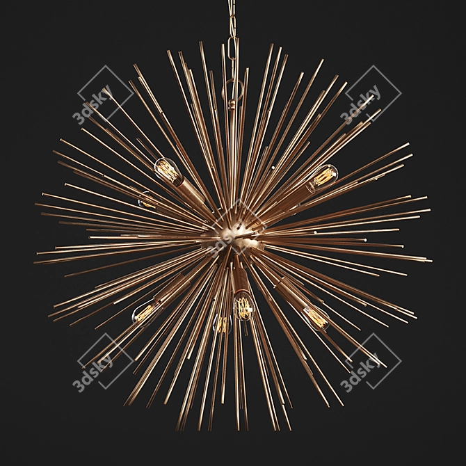Brass Beam Pendant Lamp - Illuminate Your Space! 3D model image 1