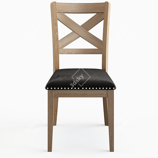 Elegant Emiliano Cross Back Chair 3D model image 4