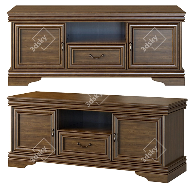 Modern Curbstone TV Stand 3D model image 1