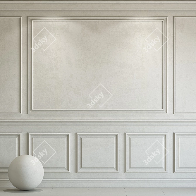 Elegant Plaster with Molding 228 3D model image 1