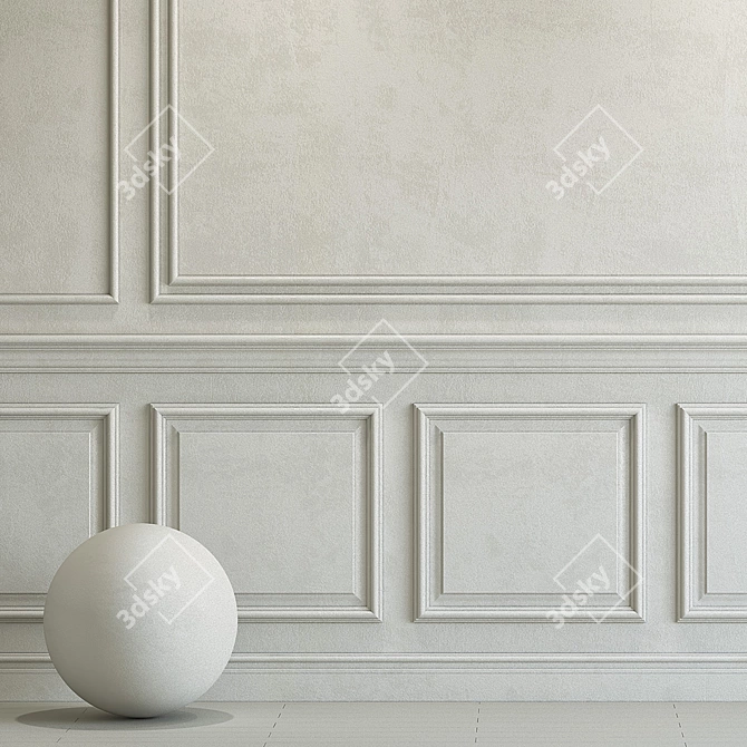 Elegant Plaster with Molding 228 3D model image 2