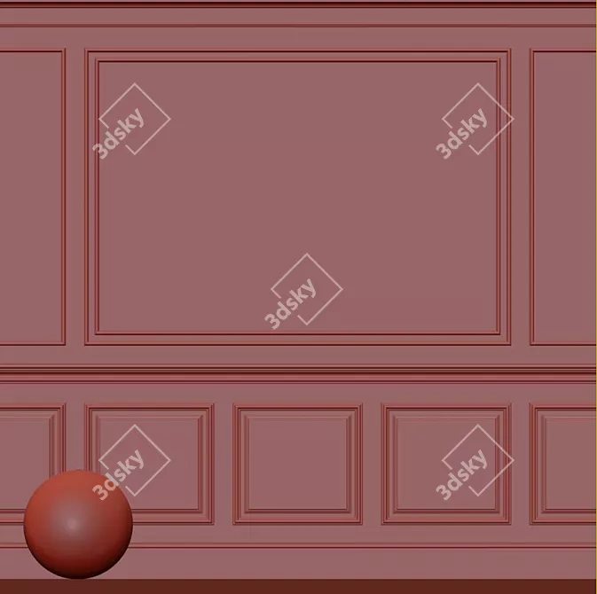 Elegant Plaster with Molding 228 3D model image 4