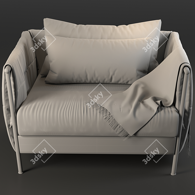 Modern Domino Armchair: Stylish and Comfortable 3D model image 6