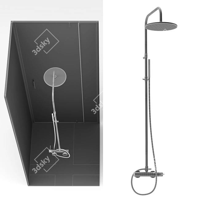Luxury Shower Cabin with Carlo Frattini Shower System 3D model image 4