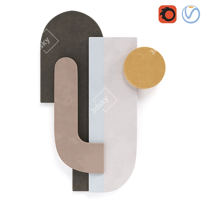 Italian Leather Wall Sculpture: Giobagnara Tabou Parete #2 3D model image 1