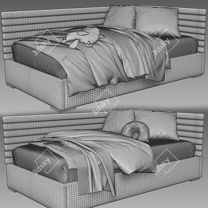 Title: Modern Bedroom Furniture Set 3D model image 5