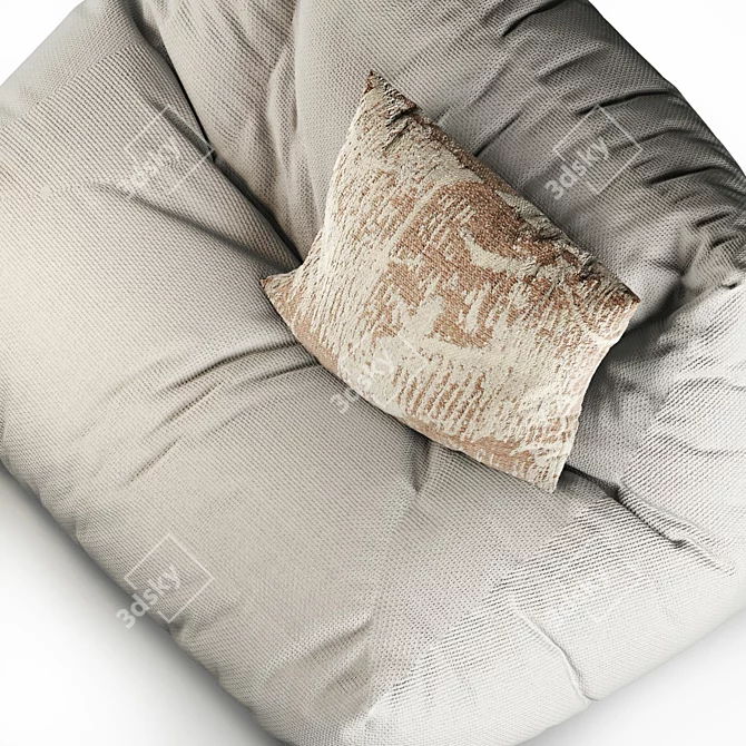 Cozy Faux Sheepskin Lounge Chair 3D model image 3