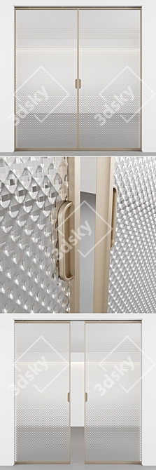 Embossed Glass Sliding Doors Kit 3D model image 4