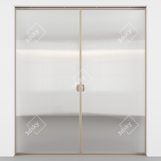 Embossed Glass Sliding Doors Kit 3D model image 6