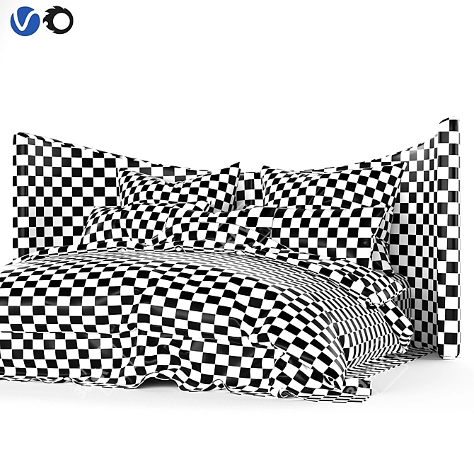 Luxury Tufty Bed: 200*180 CM 3D model image 6