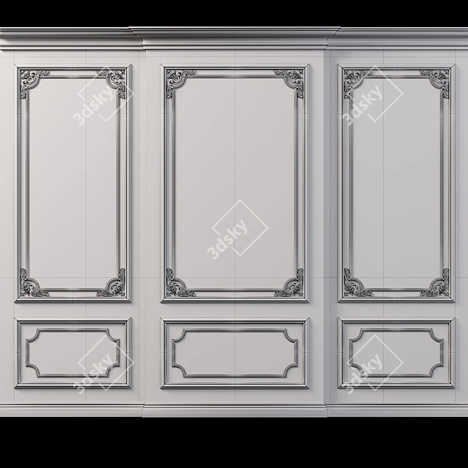 Versatile Wall Molding for 3D Design 3D model image 3