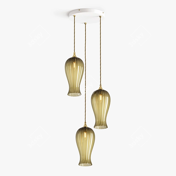 Title: Elegant Glass Lantern Pendant Light 3D model image 1