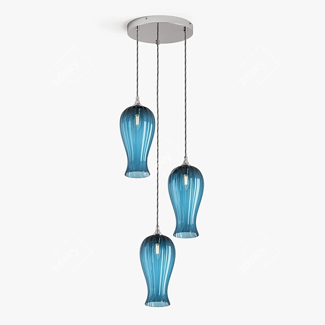 Title: Elegant Glass Lantern Pendant Light 3D model image 2