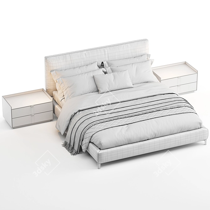 Minotti Andersen Bed: Sleek and Spacious 3D model image 5