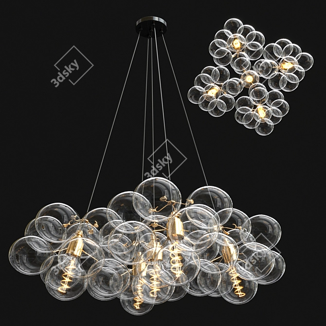 Ethereal Frost Chandelier 3D model image 3