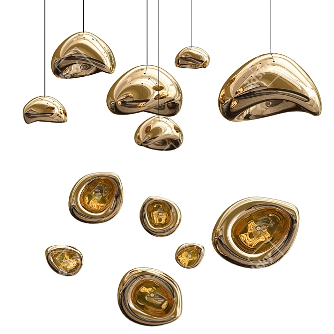 Sculpted Ceramic Pendant Lights 3D model image 4