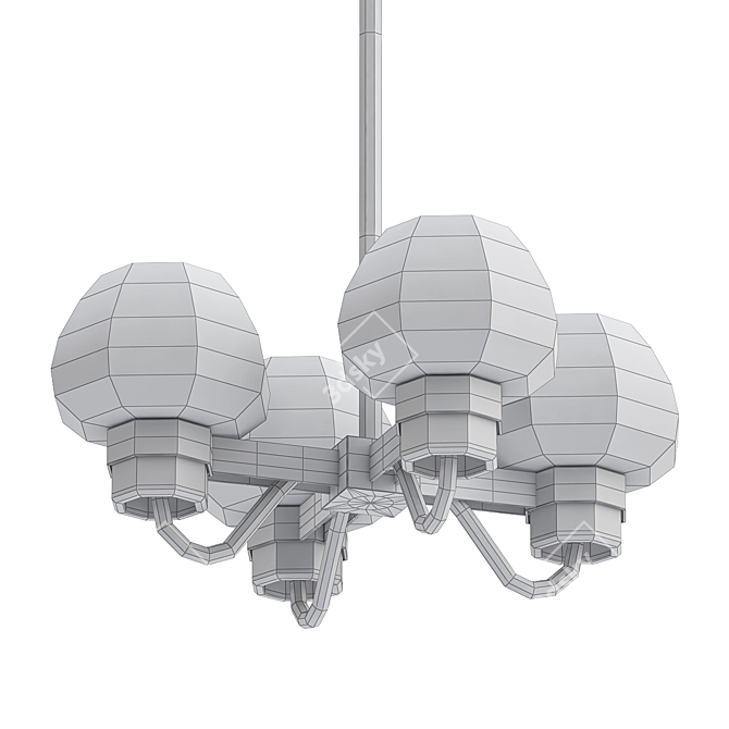 Elegant Montalembert 4-Light Pendant 3D model image 2