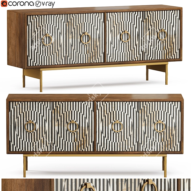 Contemporary Hooker Russell Console 3D model image 1