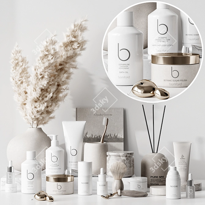 Sleek Bathroom Set: 162K Polys 3D model image 1