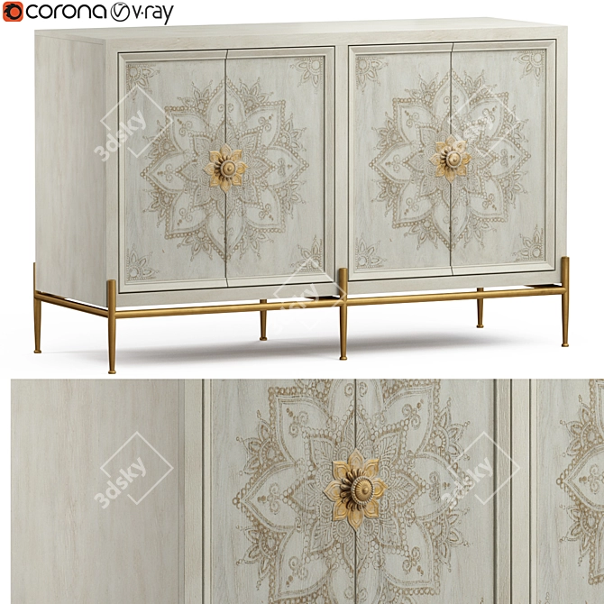 Delilah Elegant Console Table 3D model image 1