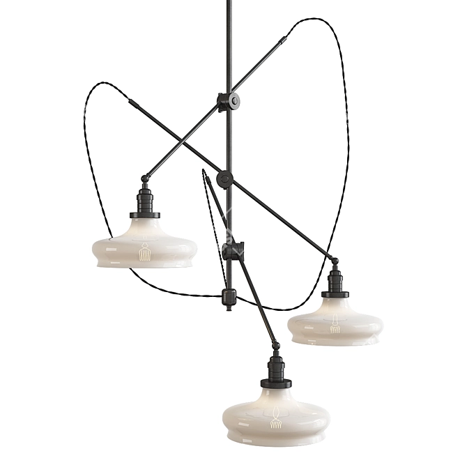 Articulated Industrial Chandelier 3D model image 1
