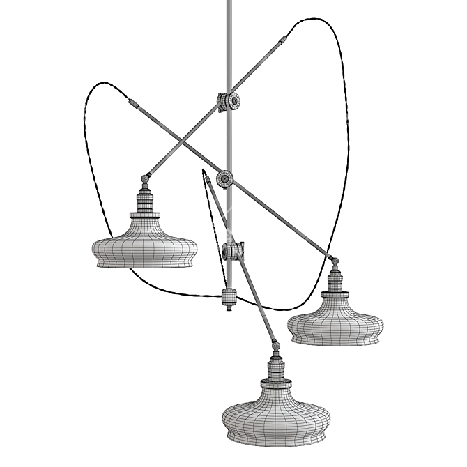 Articulated Industrial Chandelier 3D model image 2