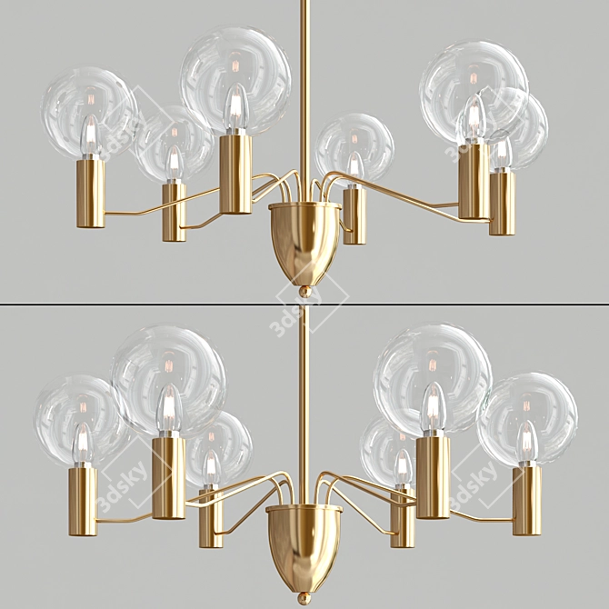 Modern Gold Chandelier: MORTEN 3D model image 2