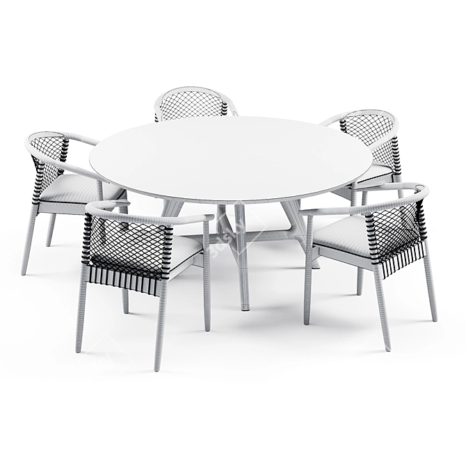 Forrest Outdoor Table Set 3D model image 4