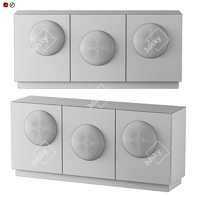 Chaussy Copper Sideboard: Art Deco Style 3D model image 2