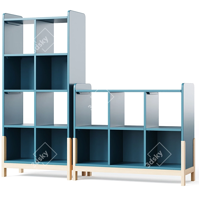 Stylish Rue Bookcases 3D model image 1
