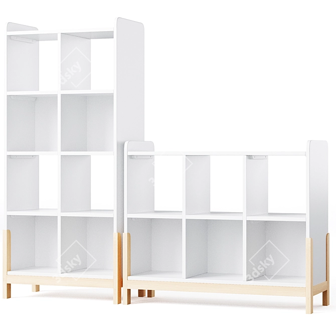 Stylish Rue Bookcases 3D model image 2