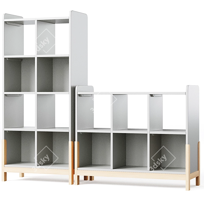 Stylish Rue Bookcases 3D model image 3