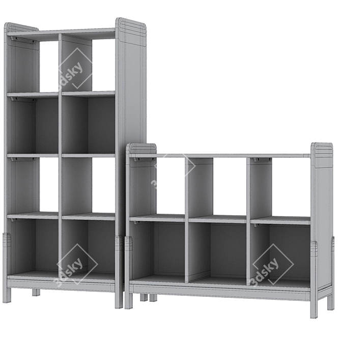 Stylish Rue Bookcases 3D model image 5