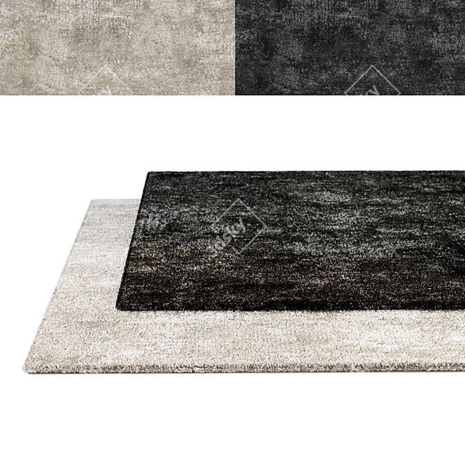 Seamless Carpets Set 01 - Black & Beige 3D model image 2