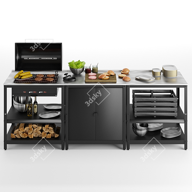 IKEA GRILLSKÄR Charcoal Grill - Stylish BBQ Option 3D model image 1