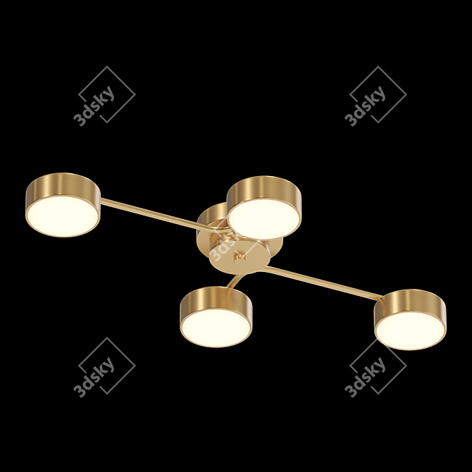 Title: Brass Disc LED Ceiling Light 3D model image 3