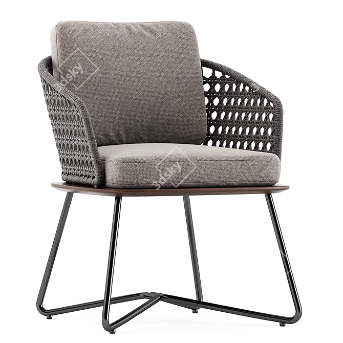Stylish Comfort: Rivera Little Armchair by Minotti 3D model image 5