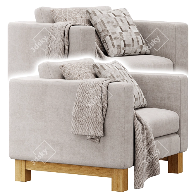 Crate&Barrel Pacific Wood Armchair 3D model image 2