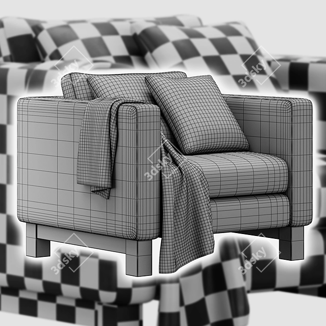 Crate&Barrel Pacific Wood Armchair 3D model image 4